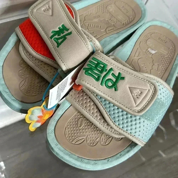 ADIDAS Pharrell x NIGO x HU Friendship Pack Chancletas Boost Slides Sz 5 - Picture 10 of 12